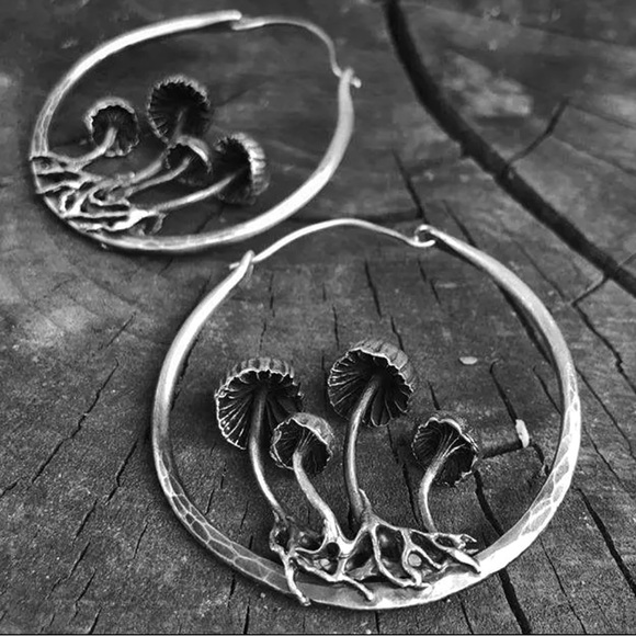 Evoke Jewelry Jewelry - ‼️$7‼️🆕 Retro Bohemian Style Gothic Mushroom Hoop Earrings Alloy Jewelry 🍄
